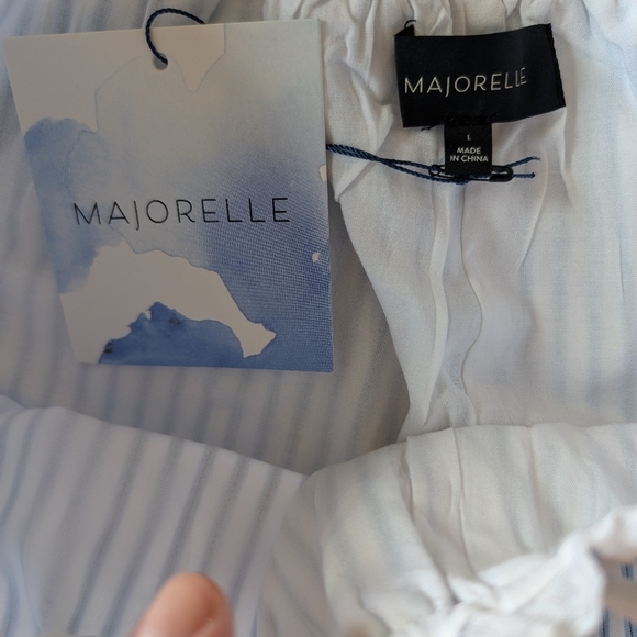 Majorelle Cynthia Short In Blue And White Stripe sz L NWT - Picture 8 of 9